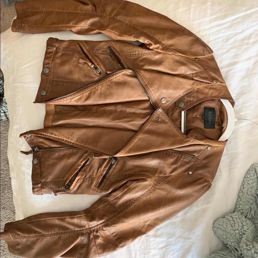 Blue pepper leather jacket